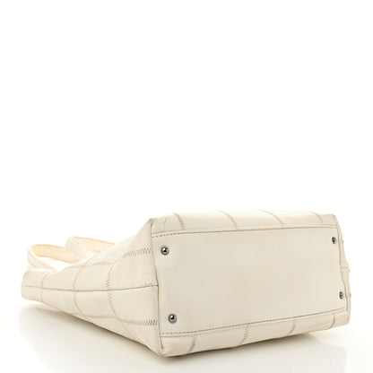 Chanel Caviar Square Stitched Tote White 4 of 13