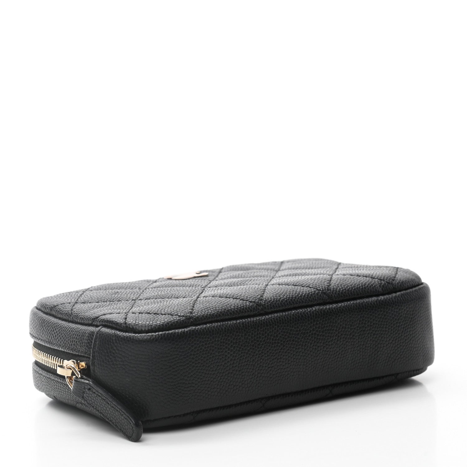 Chanel Caviar Quilted Small Curvy Pouch Cosmetic Case Black 4 of 7
