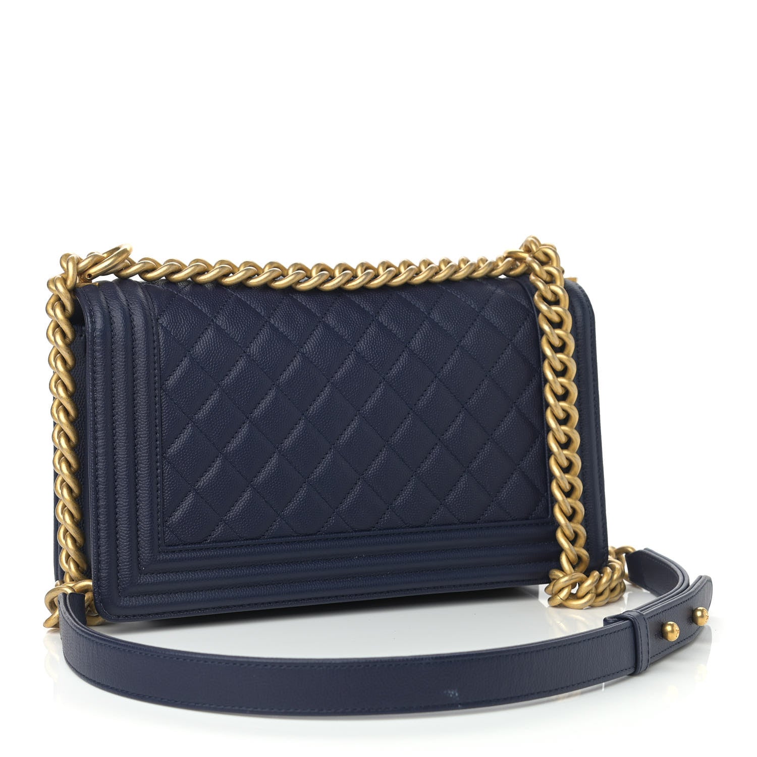 Chanel Caviar Quilted Medium Boy Flap Navy 3 of 11