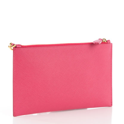 Prada Saffiano Flat Zip Wristlet Peonia 3 of 9
