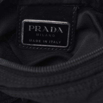 Prada Tessuto Nylon Saffiano Flat Messenger Bag Black 6 of 13