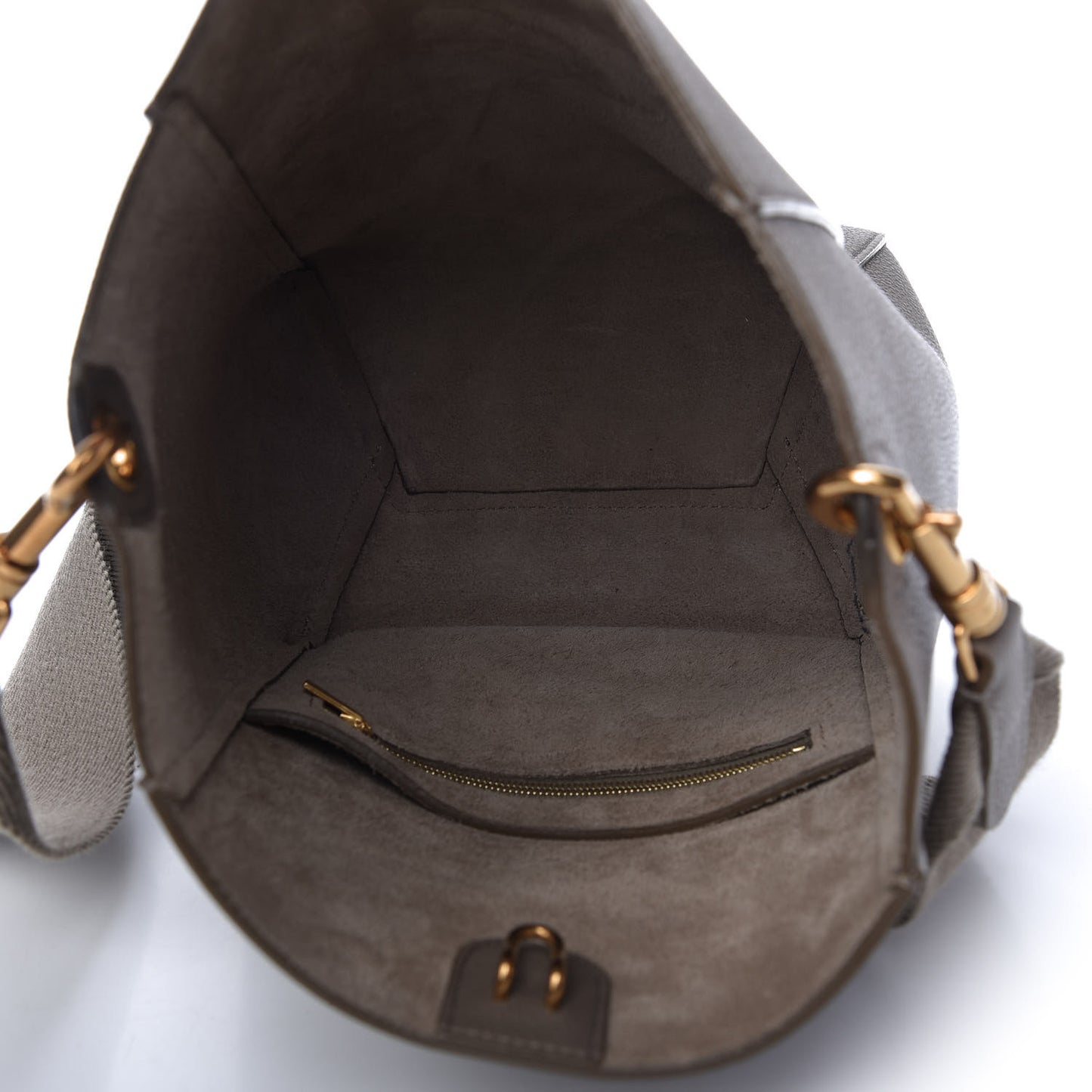 Soft Grained Calfskin Small Sangle Bucket Bag Taupe