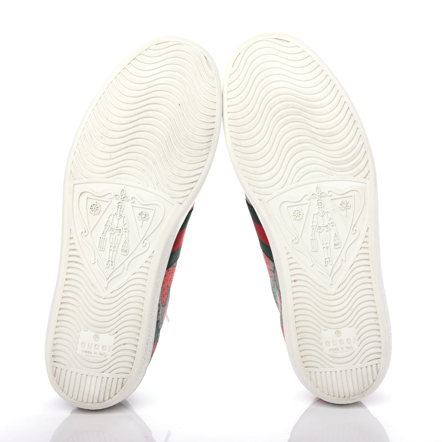 Gucci GG Supreme Monogram Strawberry Web Womens Ace Sneakers 38 Beige Multicolor Red Green 6 of 11