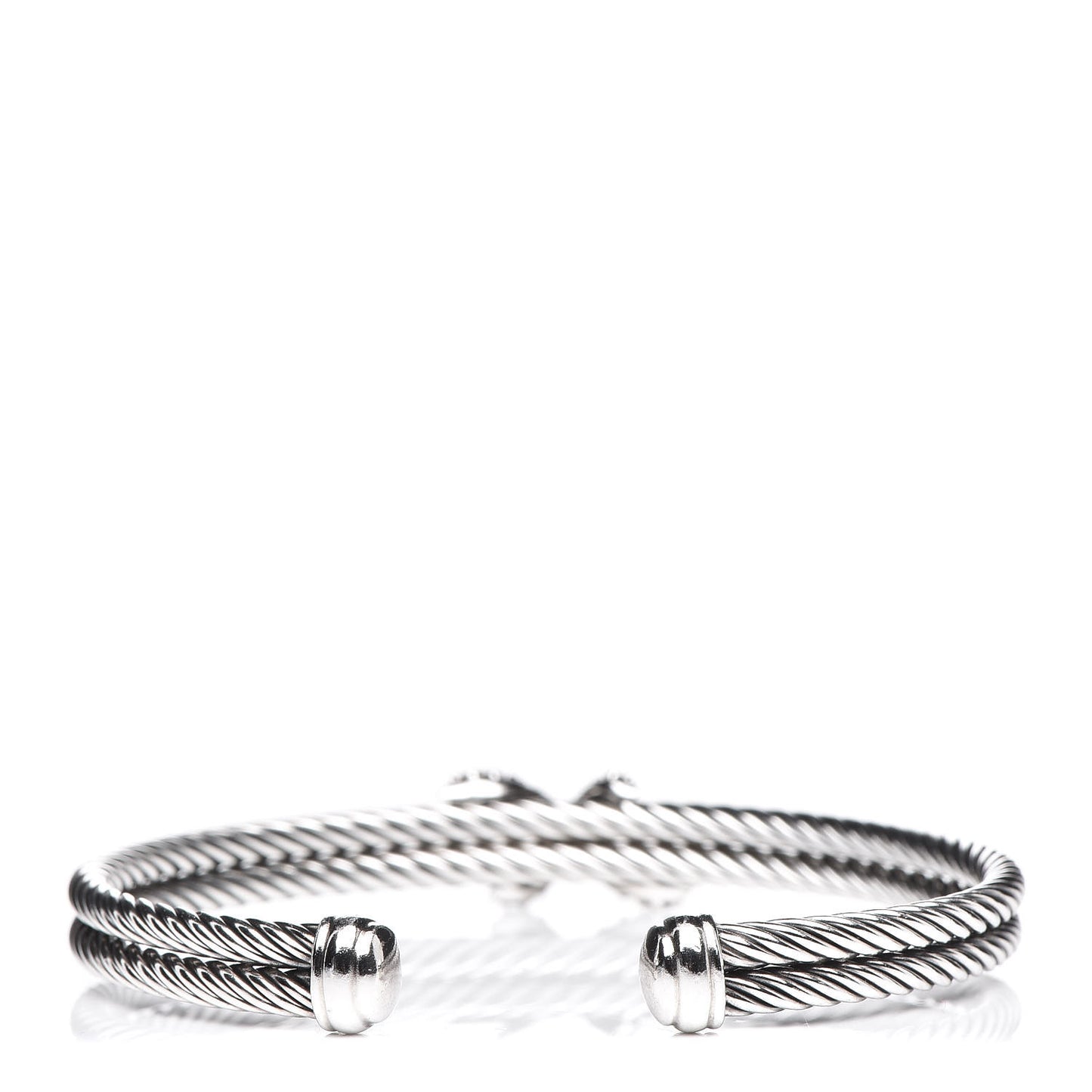 Sterling Silver Diamond 6mm X Double Cable Bracelet