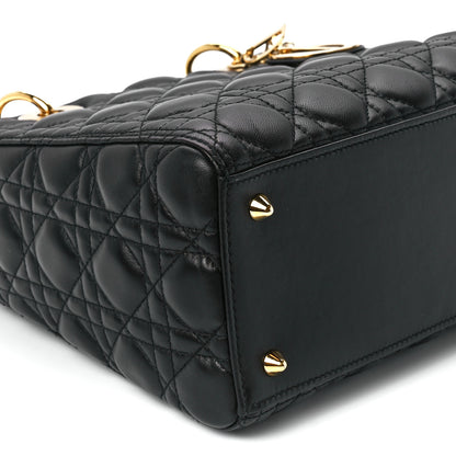 Christian Dior Lambskin Cannage Medium Lady Dior Black 10 of 11
