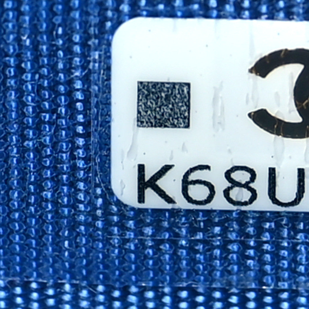 Caviar Quilted Studded CC Card Holder Blue