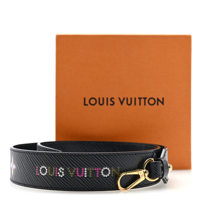 Louis Vuitton Epi Bead Embroidery Print Bandouliere Shoulder Strap Black 4 of 4