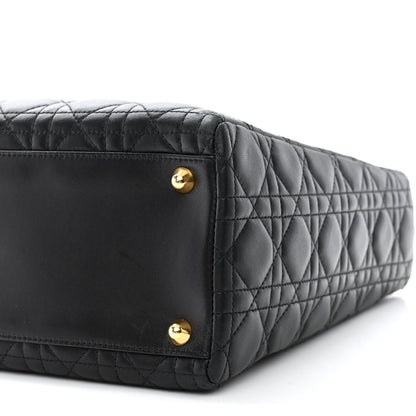 Christian Dior Lambskin Cannage Large Lady Dior Black 10 of 11
