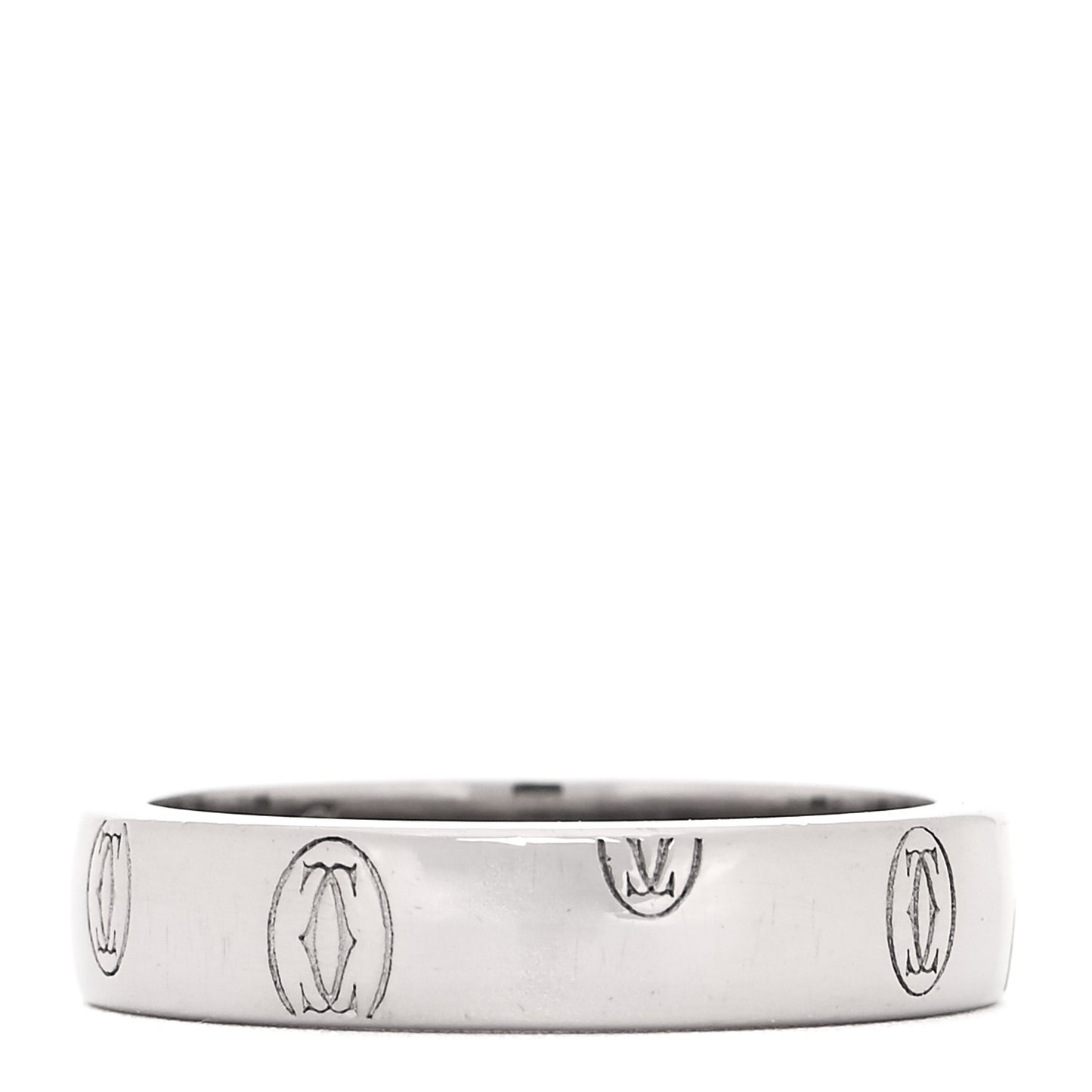 18K White Gold 4mm Happy Birthday Band Ring 48 4.5