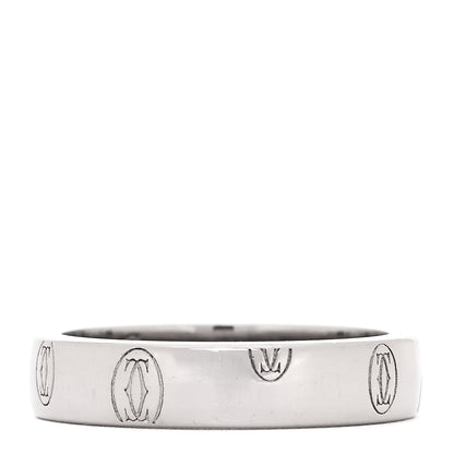 Cartier 18K White Gold 4mm Happy Birthday Band Ring 48 4.5 1 of 4