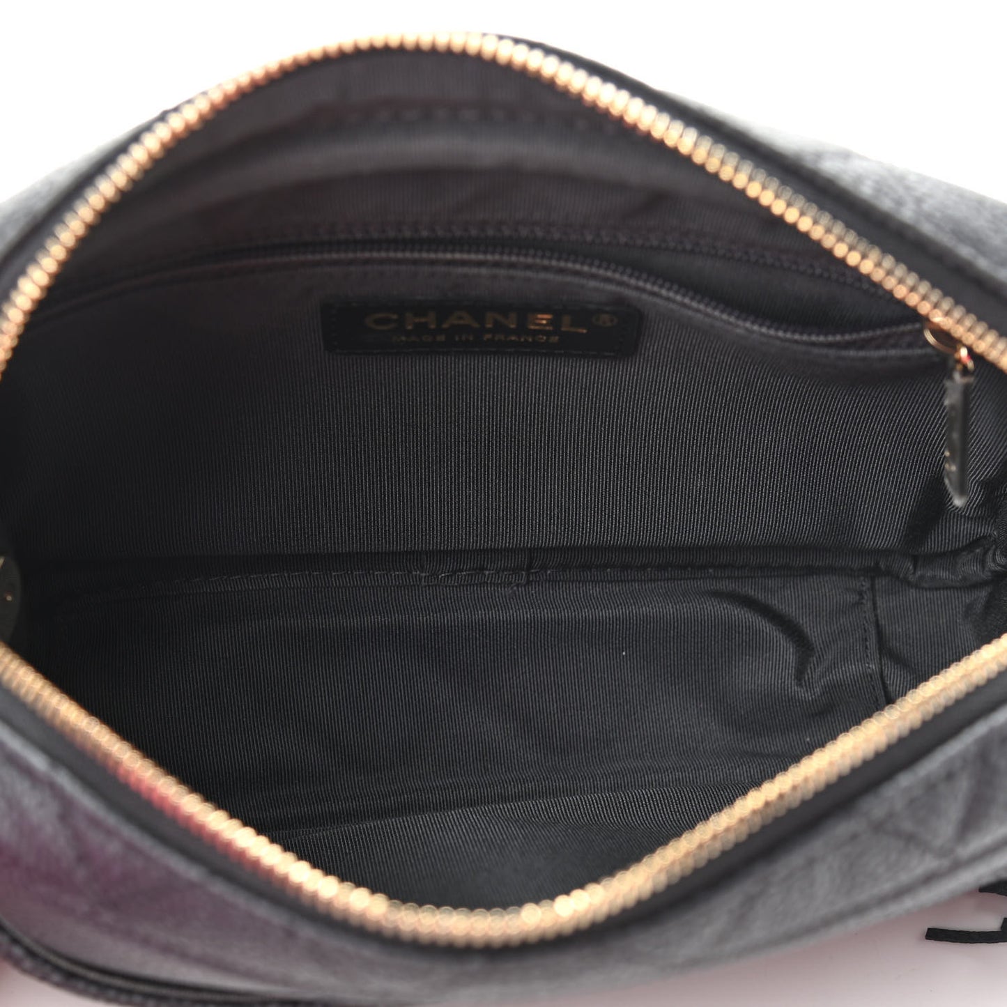 Caviar Quilted Coco Tassel Camera Case Black