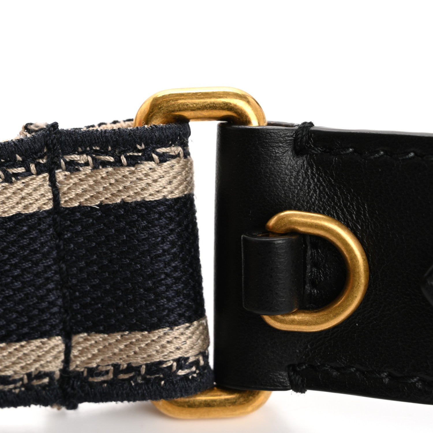 Christian Dior Canvas Embroidered Shoulder Strap Blue 7 of 8
