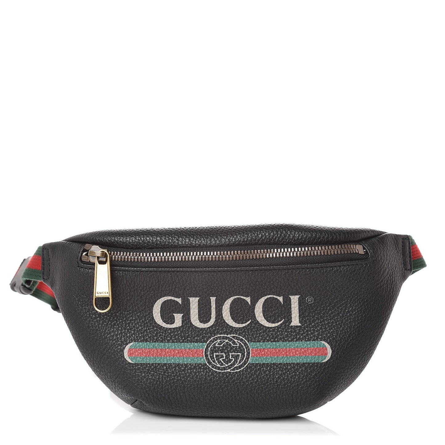 Grained Calfskin Small Logo Belt Bag Black
