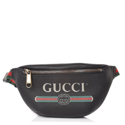 Gucci Grained Calfskin Small Logo Belt Bag Black 1 of 8