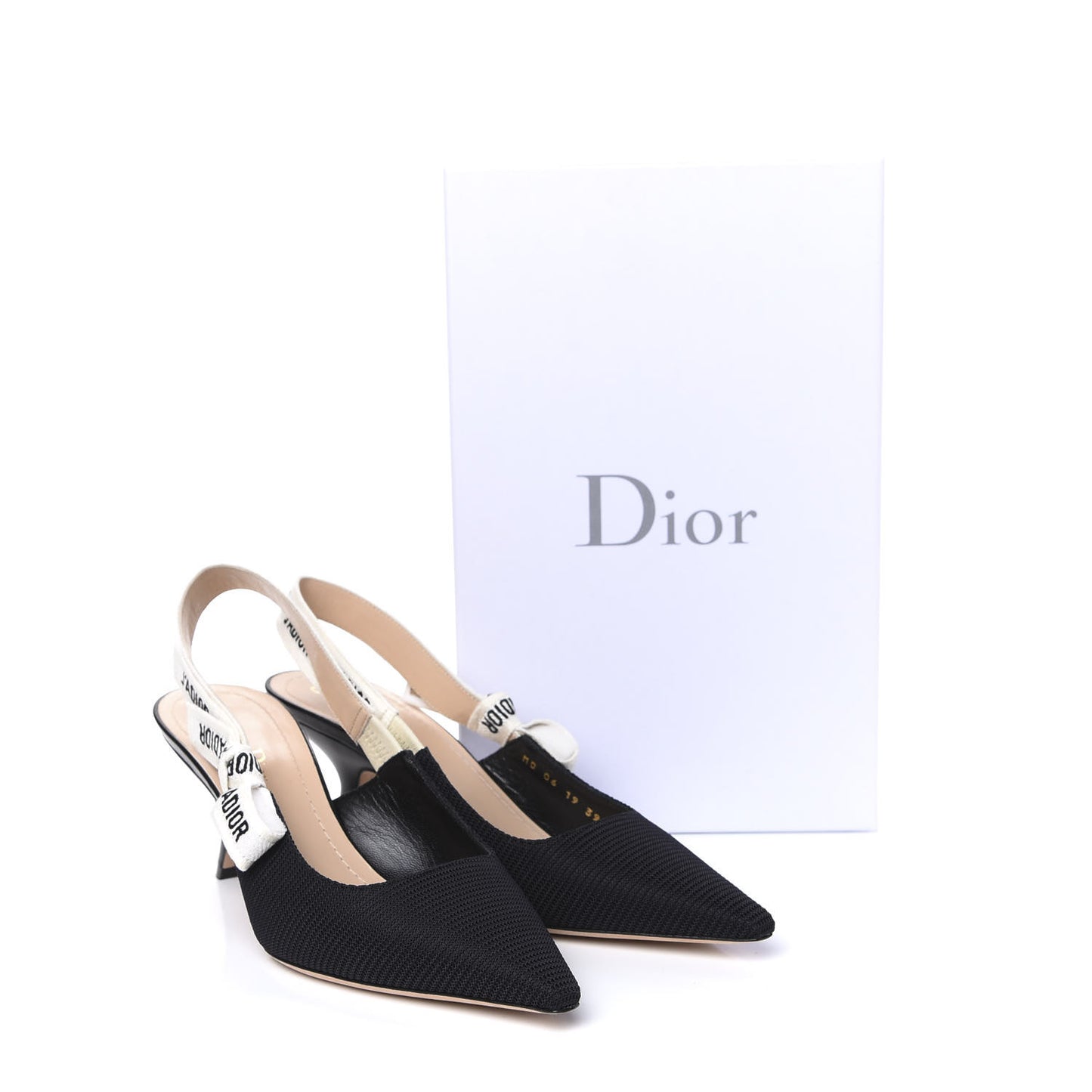 Technical Canvas Ribbon J Adior Slingback 65mm Pumps 39 Black