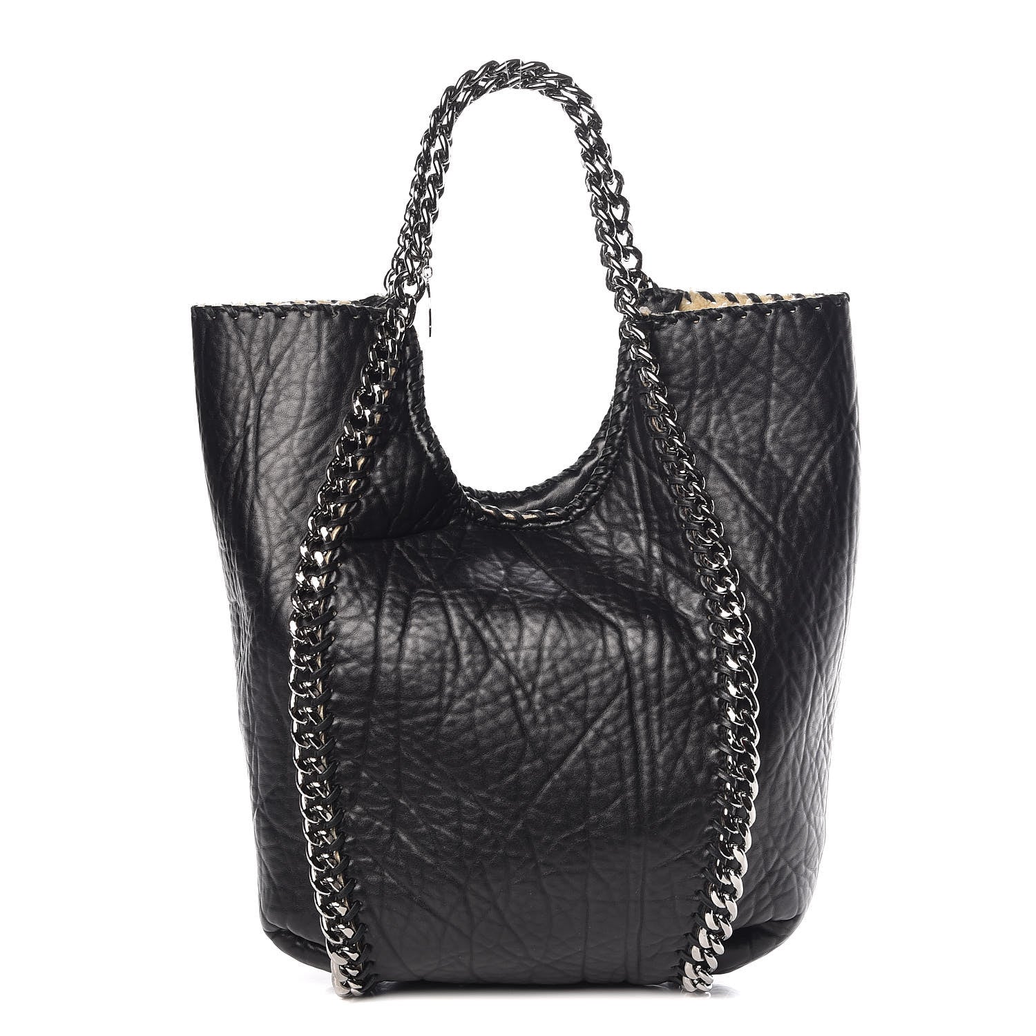 Stella McCartney Shaggy Deer Shearling Chain Falabella Tote Black 1 of 6