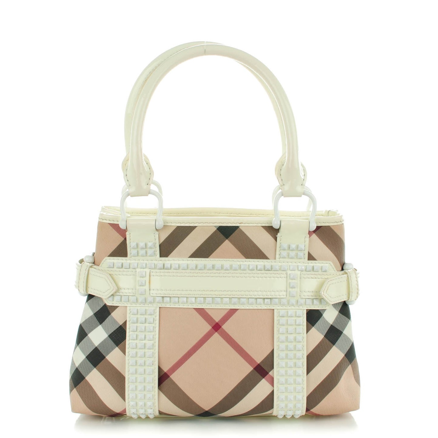 Studded Supernova Check Rachel Tote White