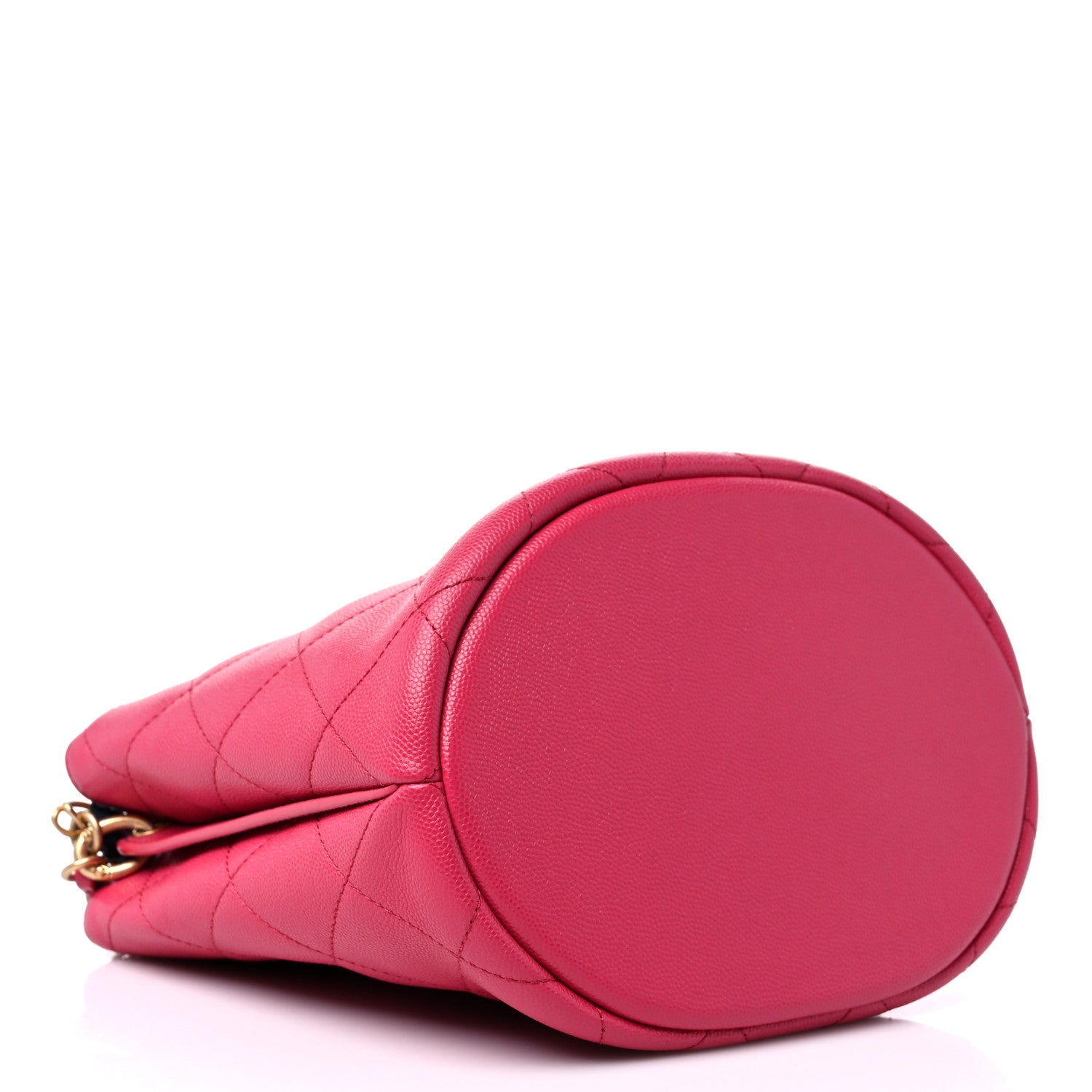 Chanel Caviar Quilted Chain Scarf Handle Bucket Bag Pink 4 of 12