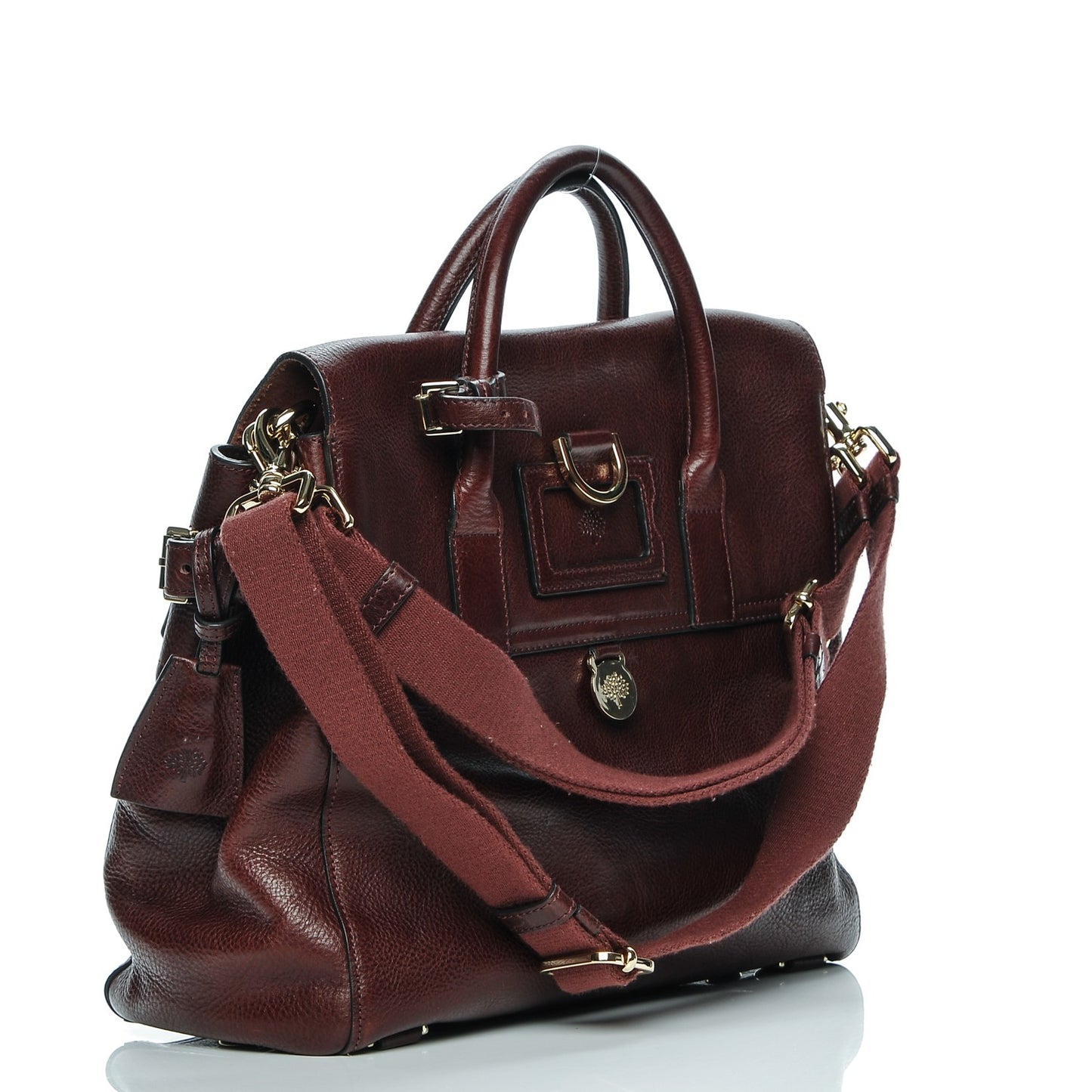 Natural Leather Cara Delevigne Convertible Satchel Oxblood