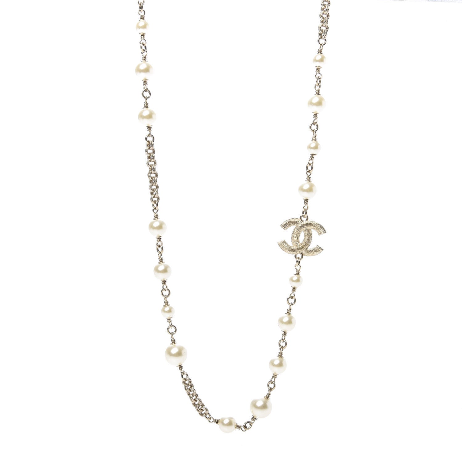 Chanel Pearl CC Long Necklace Gold 2 of 5