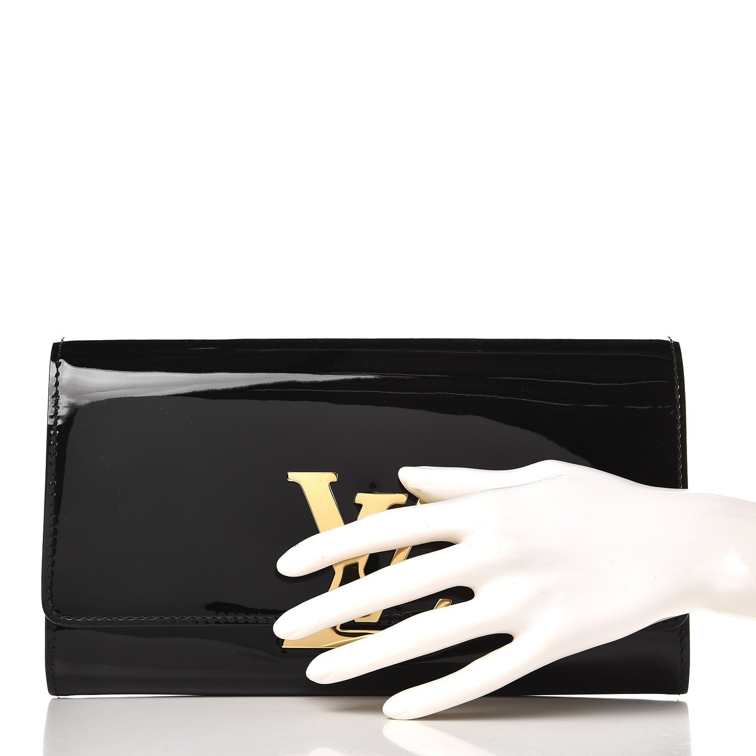 Louis Vuitton Patent Louise Clutch Black 2 of 6