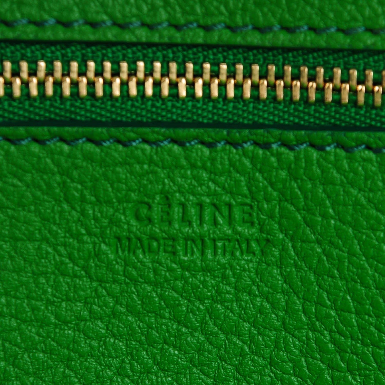Celine Crisped Calfskin Small Tie Knot Tote Grass Green 7 of 10
