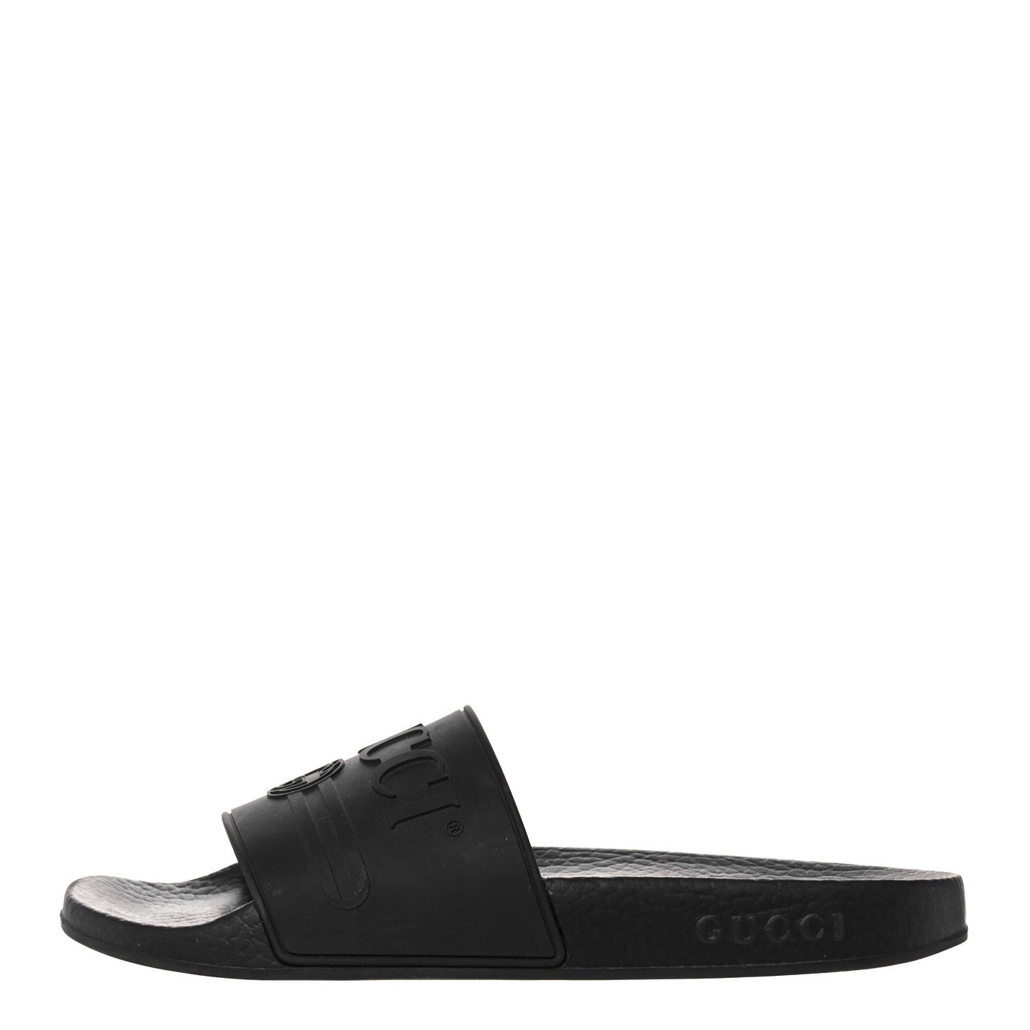 Rubber Womens Logo Slide Sandals 38 Black