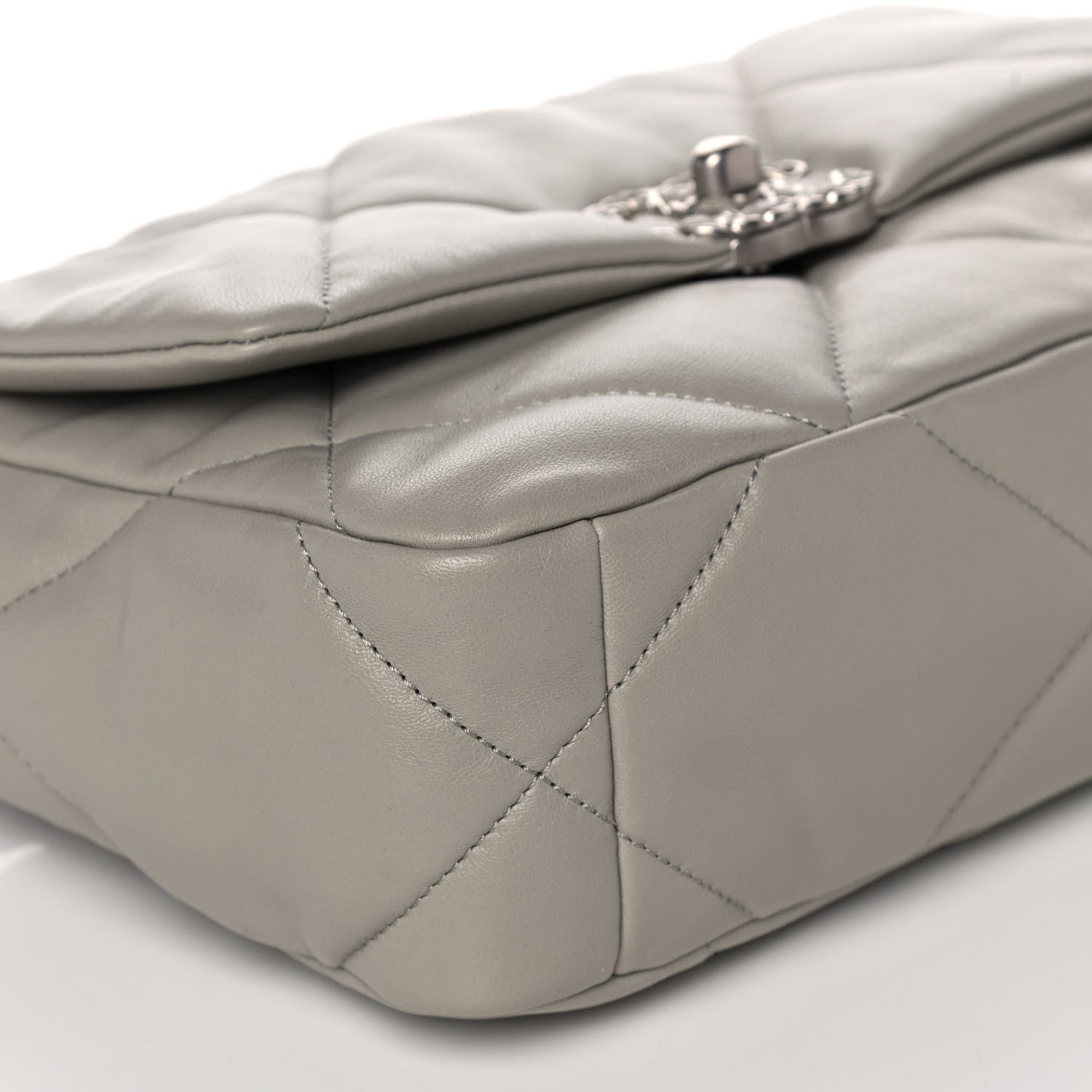 Chanel Goatskin Quilted Medium Chanel 19 Flap Grey 10 of 11
