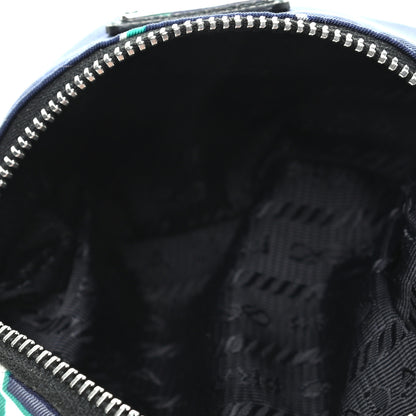 Prada X UNIVERSAL STUDIOS Tessuto Nylon Thunder Frankenstein Print Mini Arm Bag Blu Smeraldo 5 of 6
