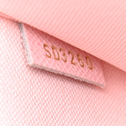 Louis Vuitton Damier Azur Pochette Felicie Chain Wallet Rose Ballerine 6 of 8