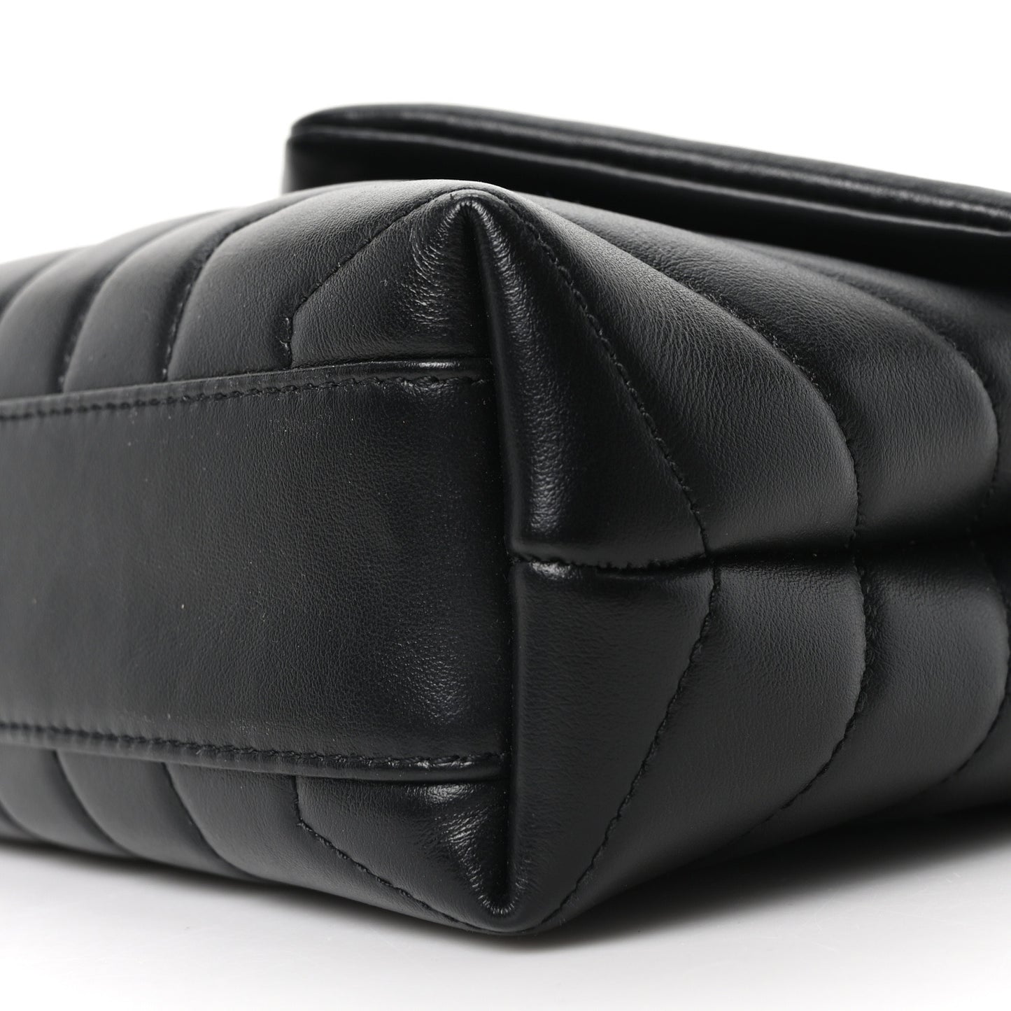 Calfskin Y Quilted Monogram Toy Loulou Crossbody Bag Black