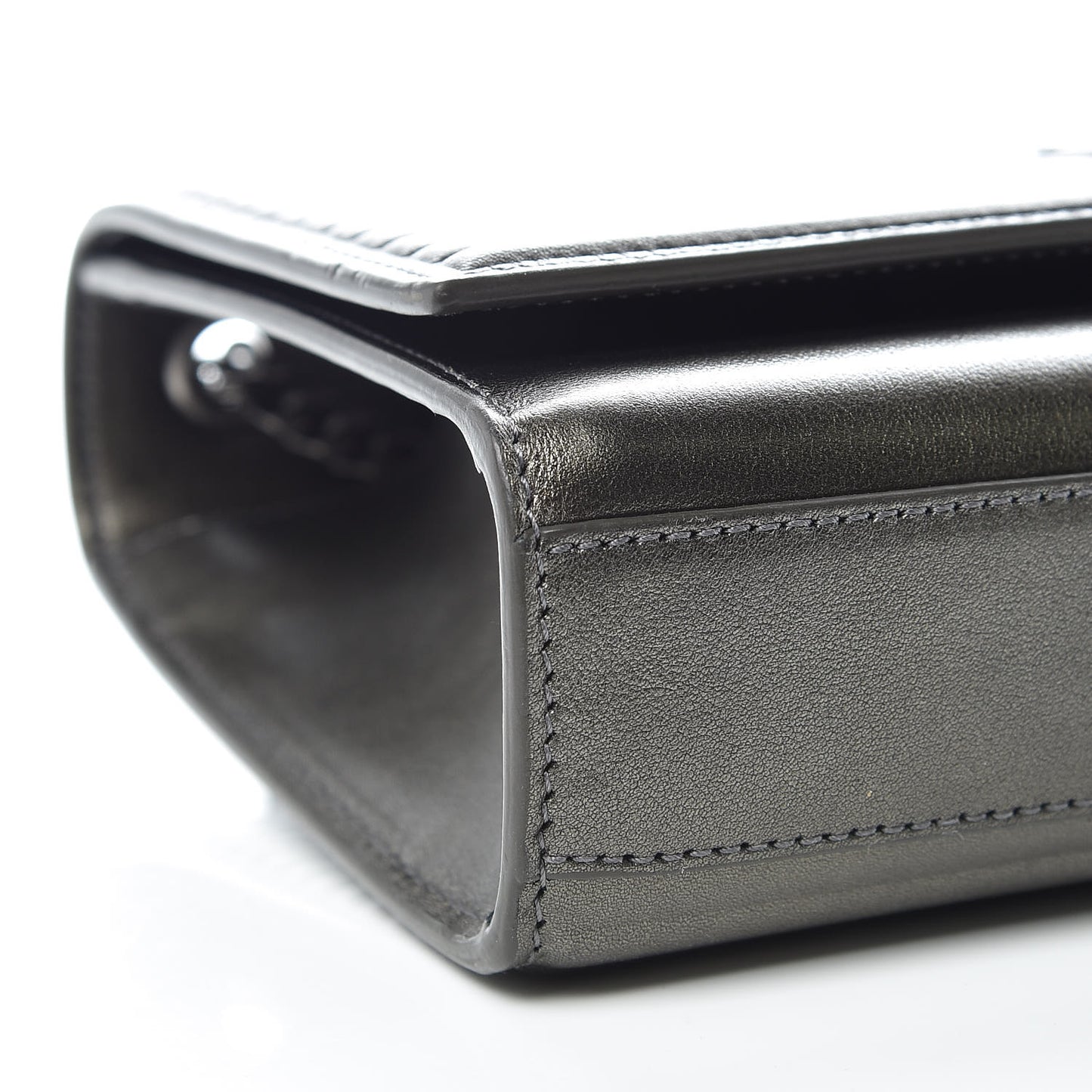 Ribbed Calfskin Medium Monogram Kate Satchel Anthracite