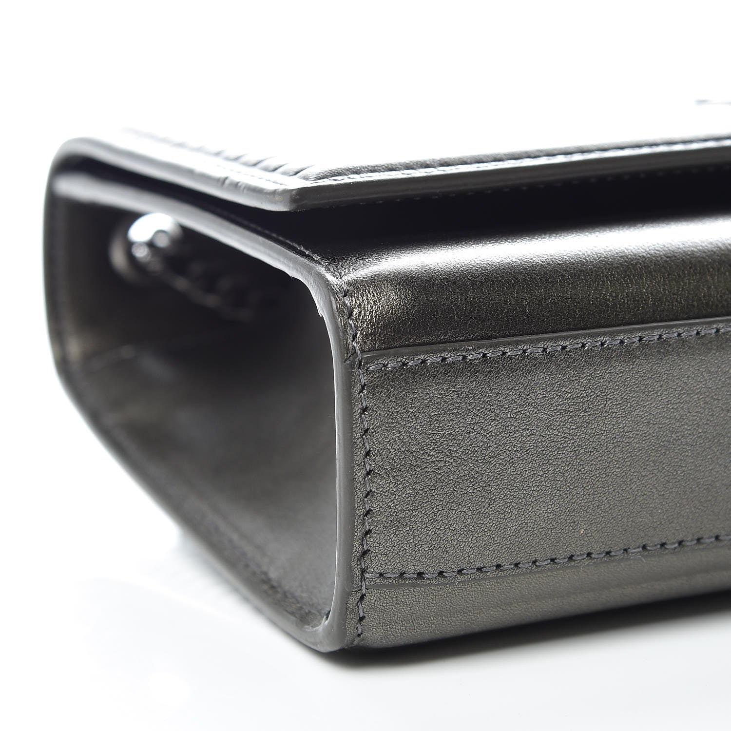 Saint Laurent Ribbed Calfskin Medium Monogram Kate Satchel Anthracite 5 of 11