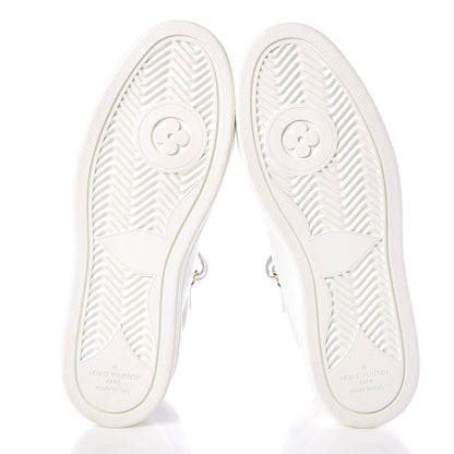 Louis Vuitton Calfskin Reverse Monogram Boombox High Top Sneakers 37.5 White 5 of 10