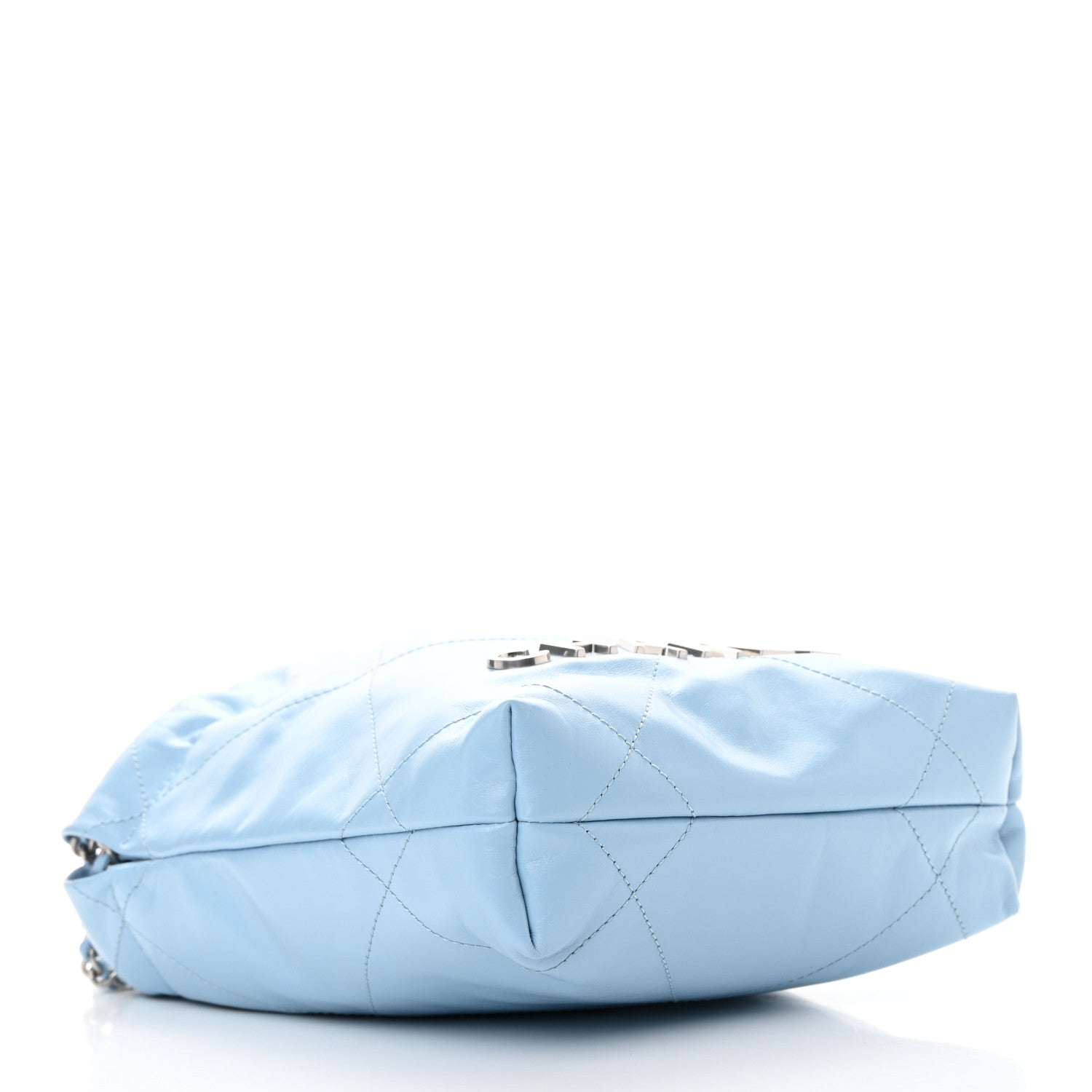 Chanel Shiny Calfskin Quilted Mini Chanel 22 Light Blue 4 of 10