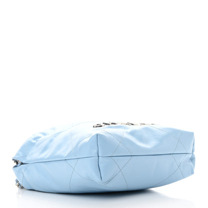 Chanel Shiny Calfskin Quilted Mini Chanel 22 Light Blue 4 of 10