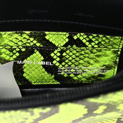Off-White Calfskin Python Embossed Binder Flap Bag Fluo Yellow Black 6 of 8