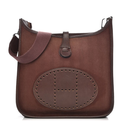 Hermes Toile Chevron Evergrain Evelyne PM Havane 1 of 8
