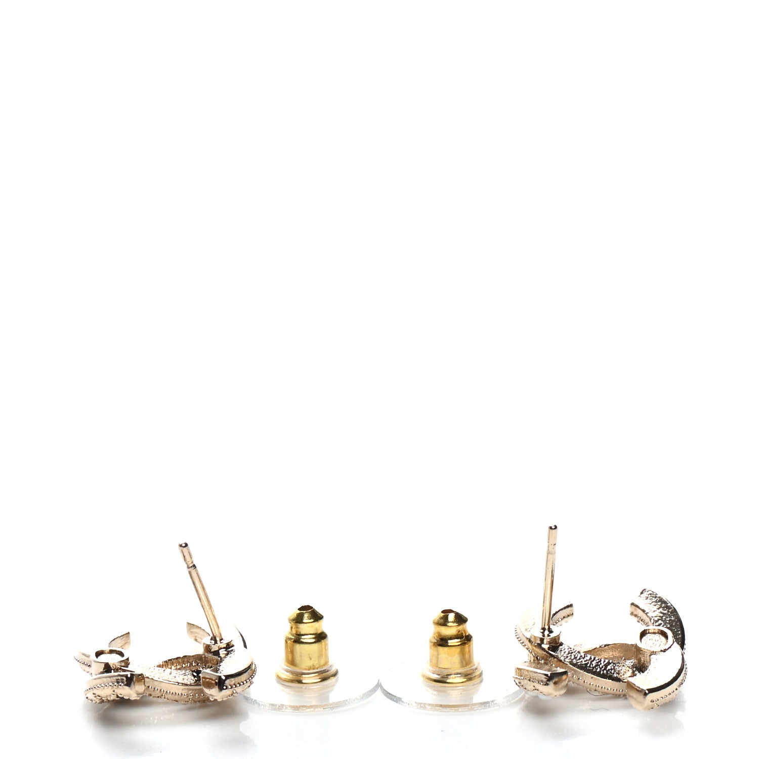 Chanel Resin Pearl CC Earrings Gold Black 3 of 5