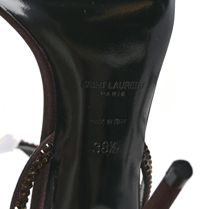 Saint Laurent Satin Crystal Ava 105 Sandals 38.5 Amaranth 7 of 8