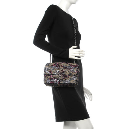 Chanel Sequin Medium Single Flap Anthracite Taupe Bordeaux 2 of 8