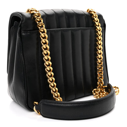 Saint Laurent Lambskin Matelasse Monogram Medium Vicky Chain Bag Black 3 of 9