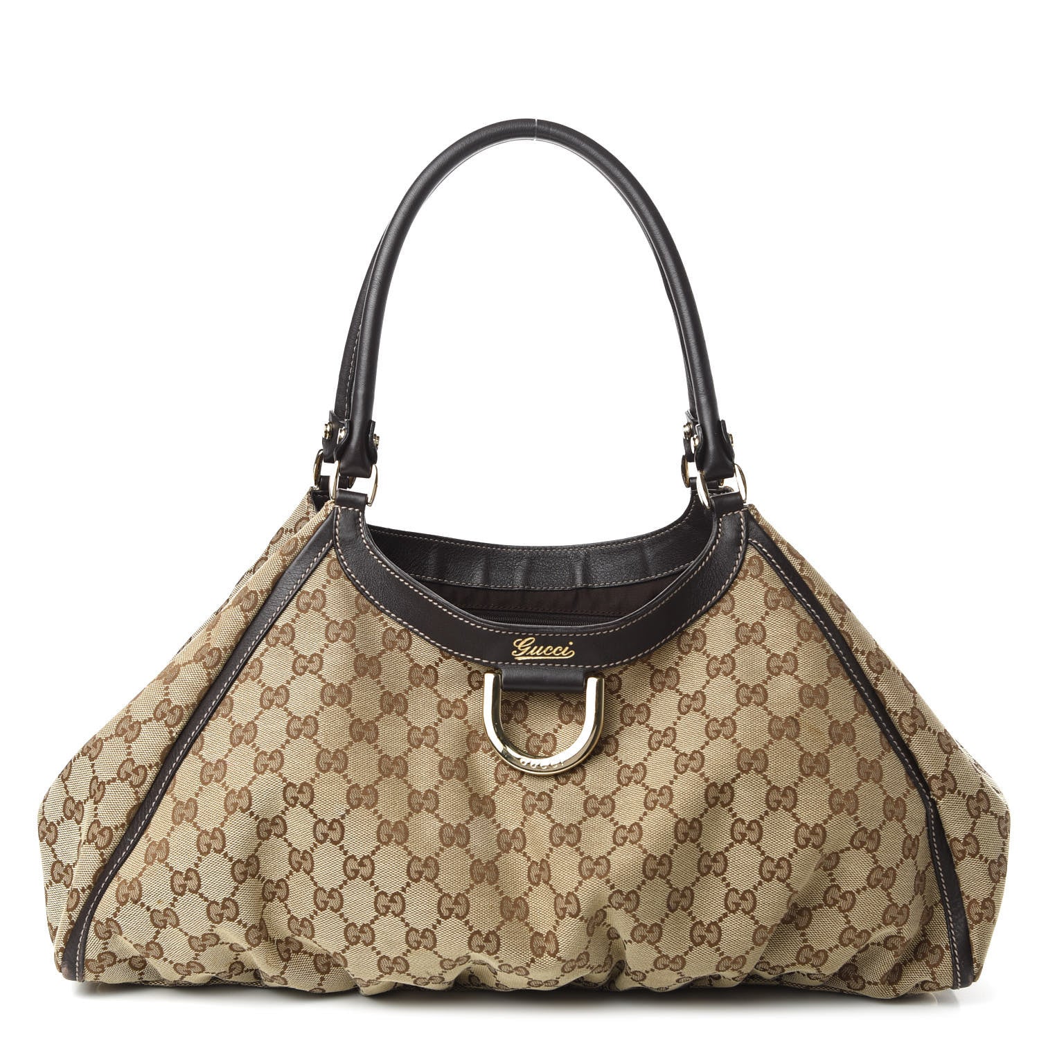 Gucci Monogram Large D Ring Hobo Dark Brown 1 of 10