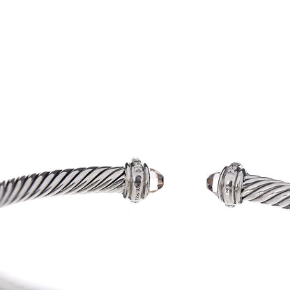 David Yurman Sterling Silver Morganite Diamond 4mm Cable Classics Bracelet 4 of 4