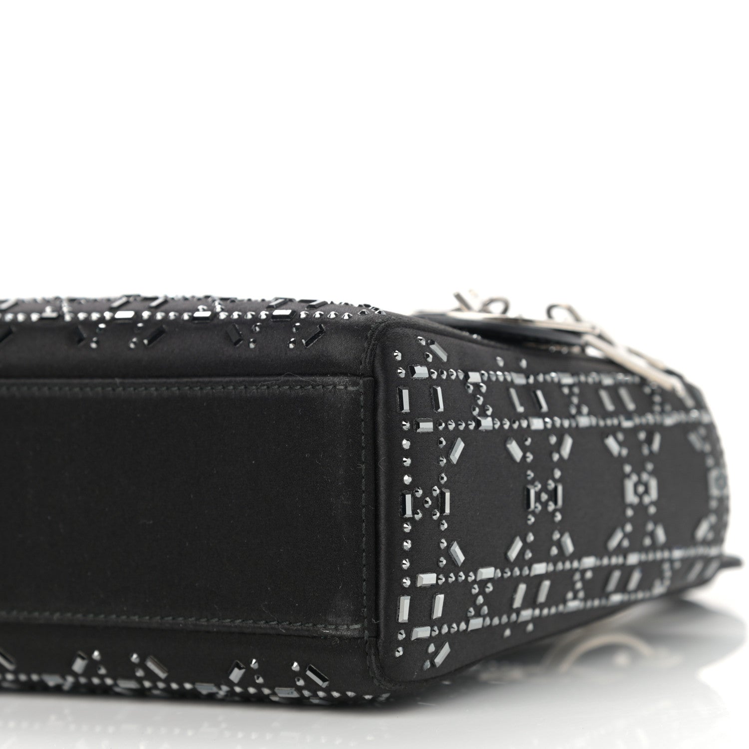 Christian Dior Satin Crystal Cannage Mini Lady Dior Black 9 of 9
