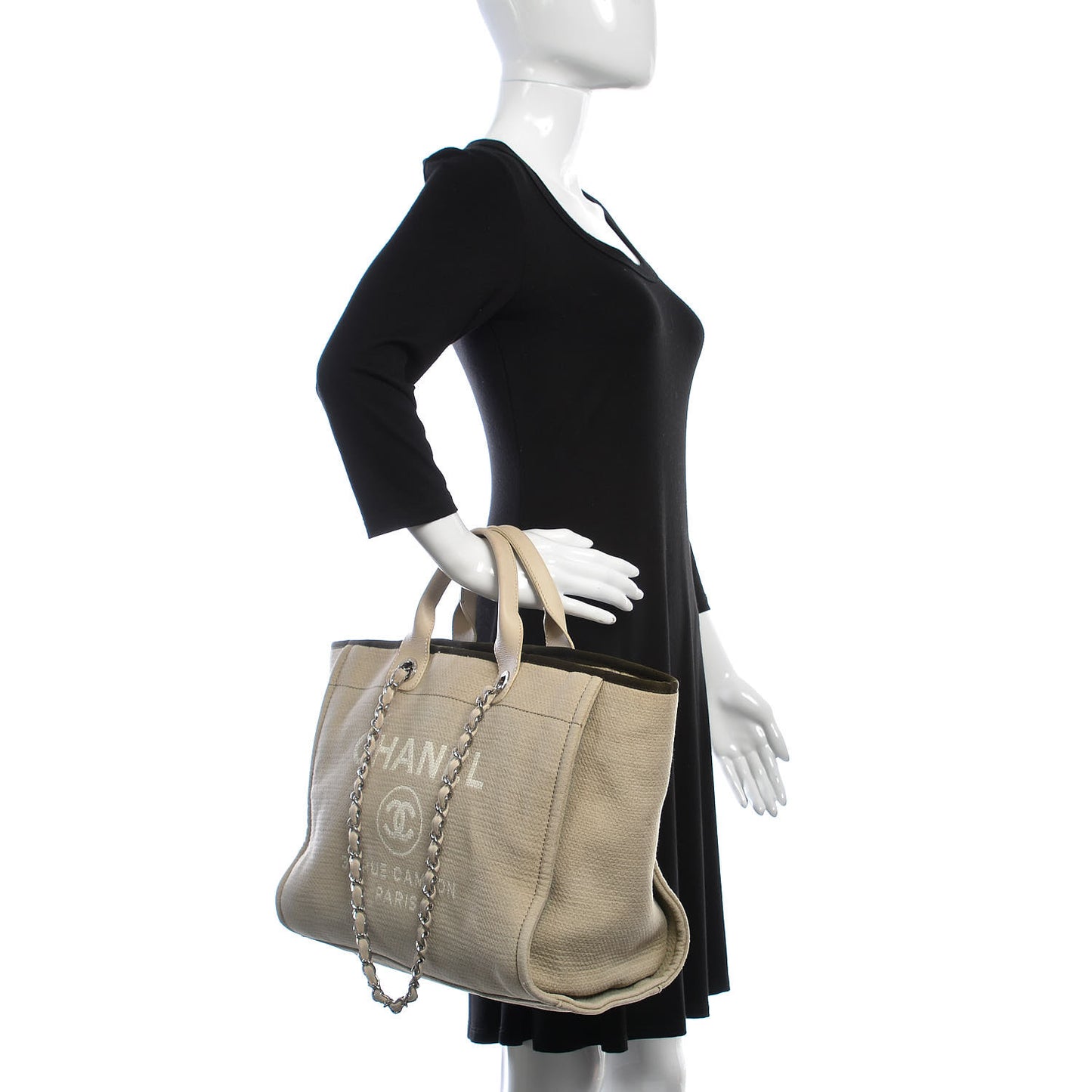 Canvas Medium Deauville Tote Beige