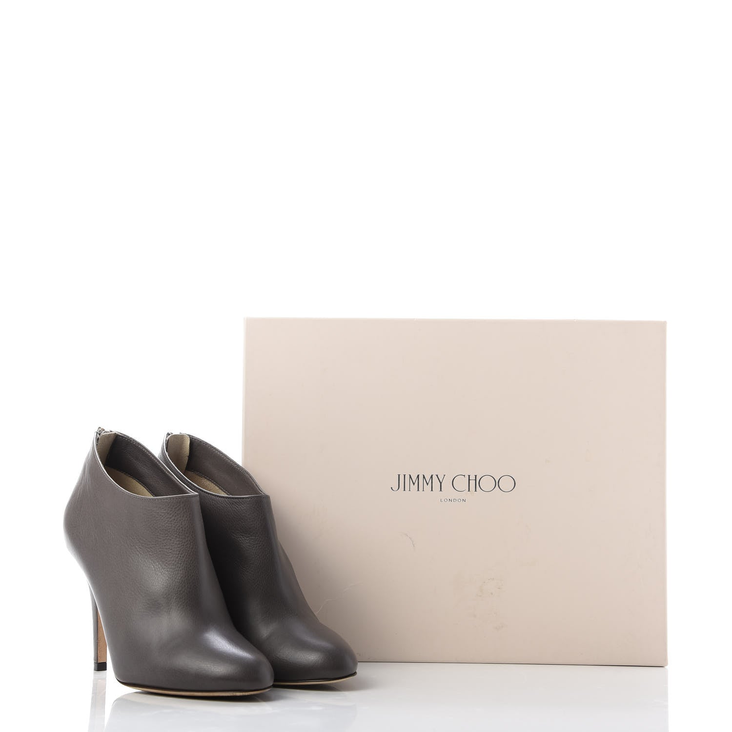 Jimmy Choo Grained Calfskin Mendez Ankle Boots 36.5 Light Quartz 9 of 9