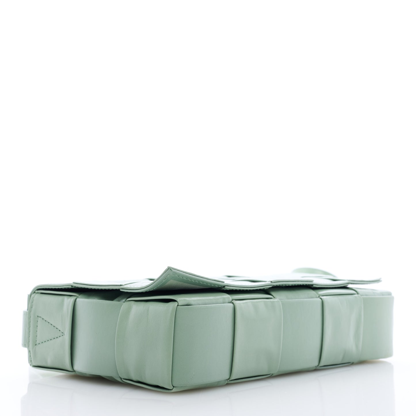 Paper Calfskin Maxi Intreccio Cassette Crossbody Bag Sage