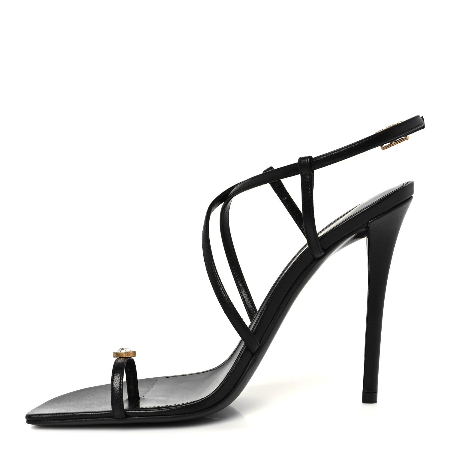 Saint Laurent Kid Egado Date 110 Sandals 38 Black 1 of 9
