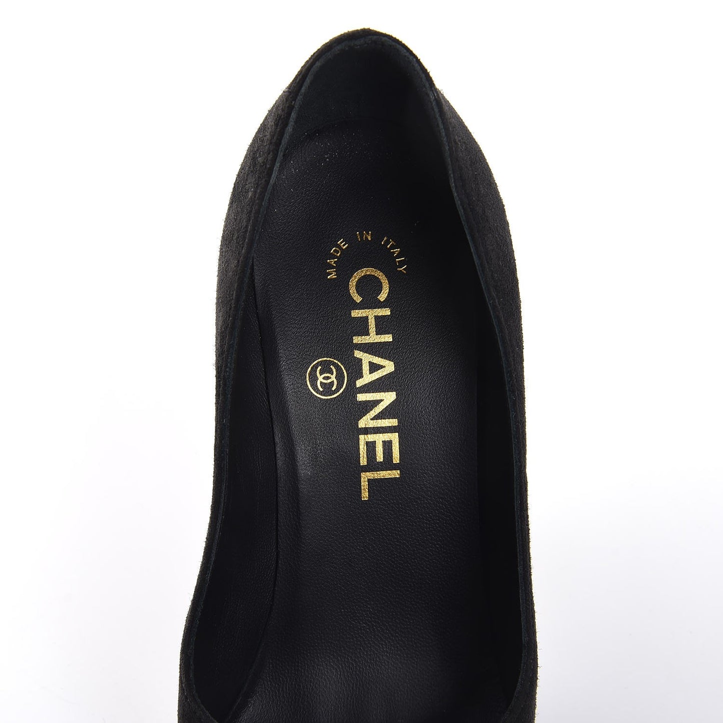 Suede Grosgrain Pearl CC Cap Toe Pump 36.5 Black